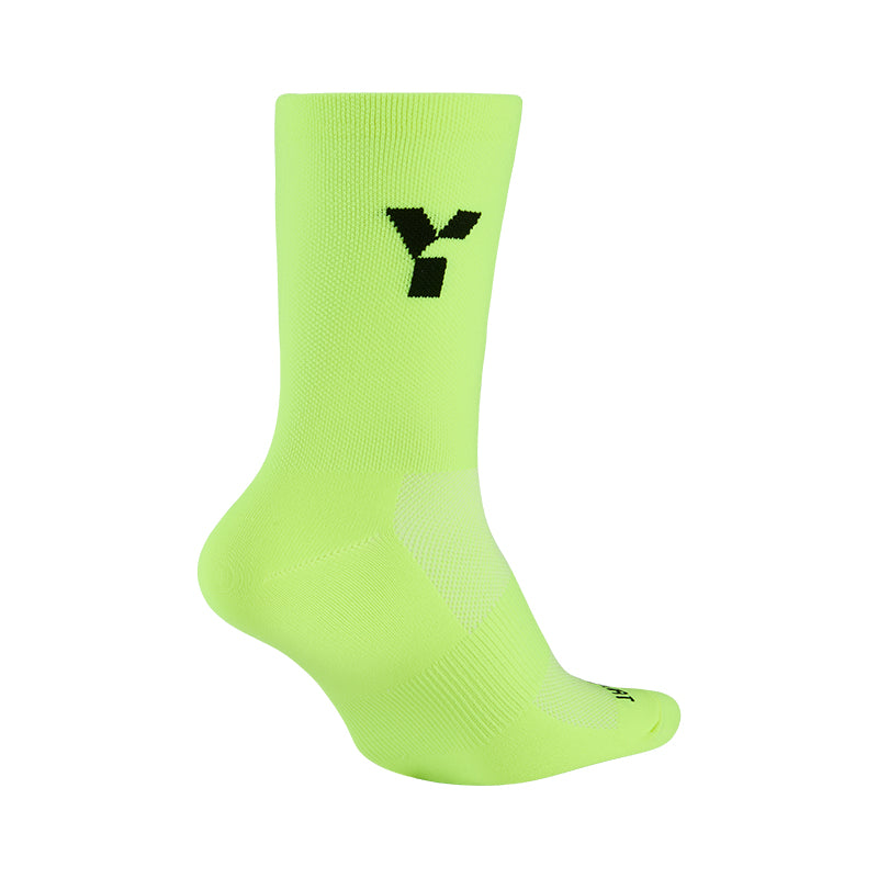 Fluo Yellow Crew Running Socks