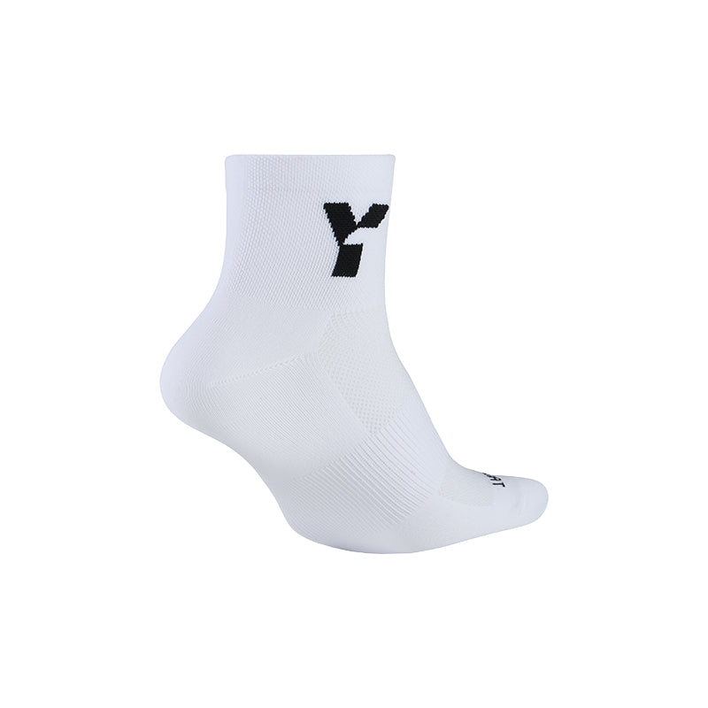 White Half Crew Running Socks