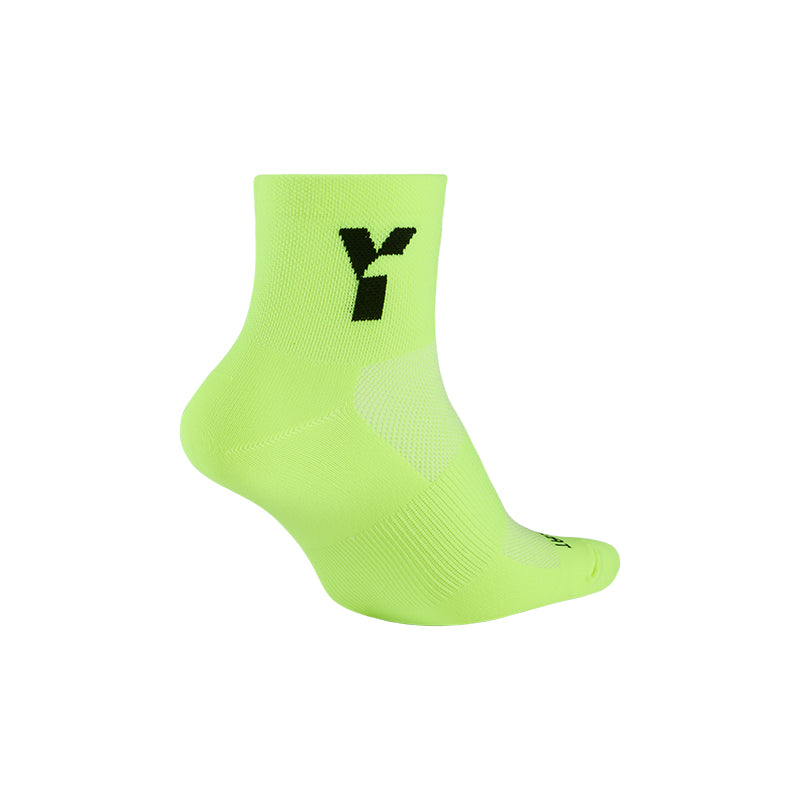 Fluo Yellow Half Crew Running Socks
