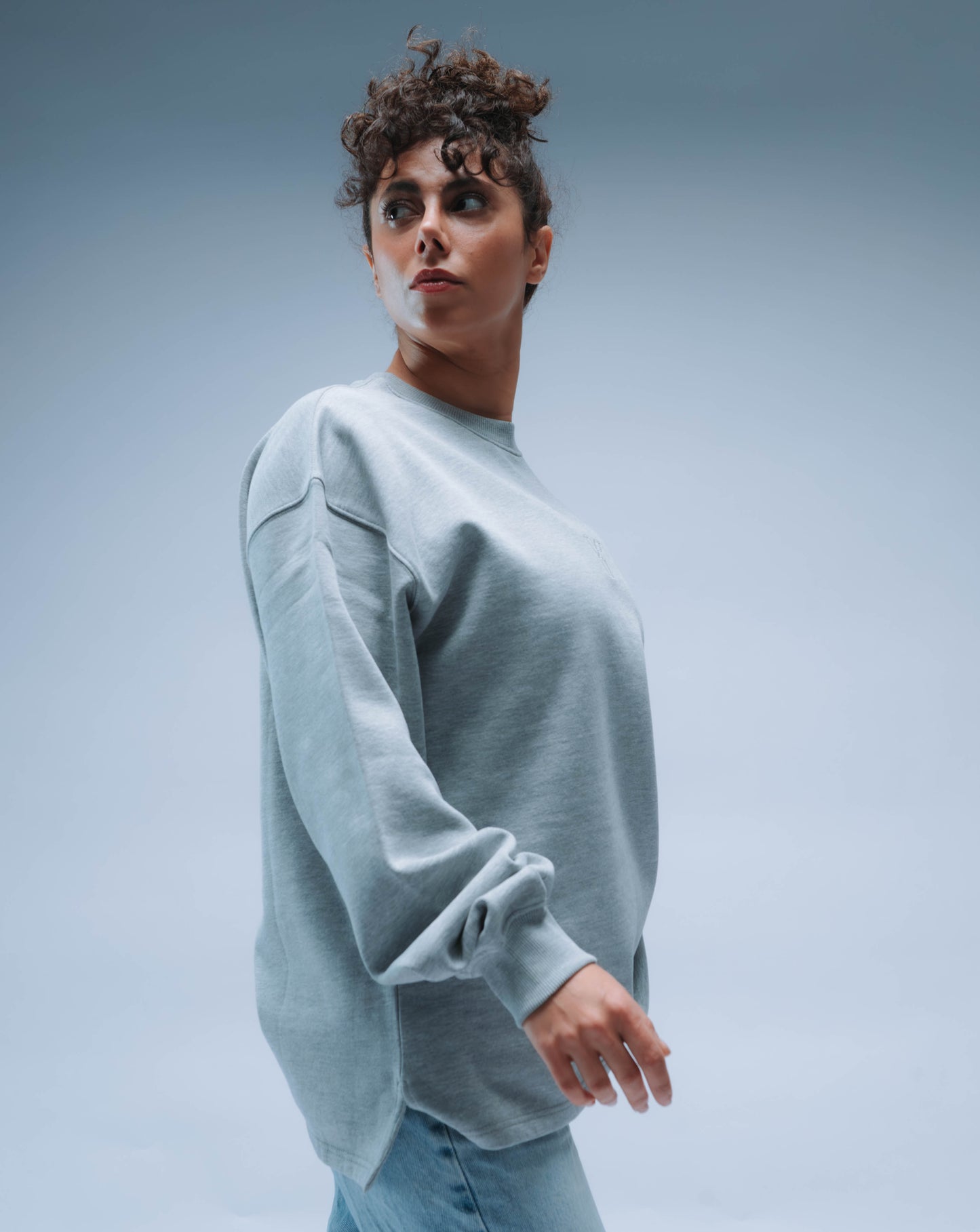 BF25 Invisible Y Boxy Sweater Unisex (Heather Grey)