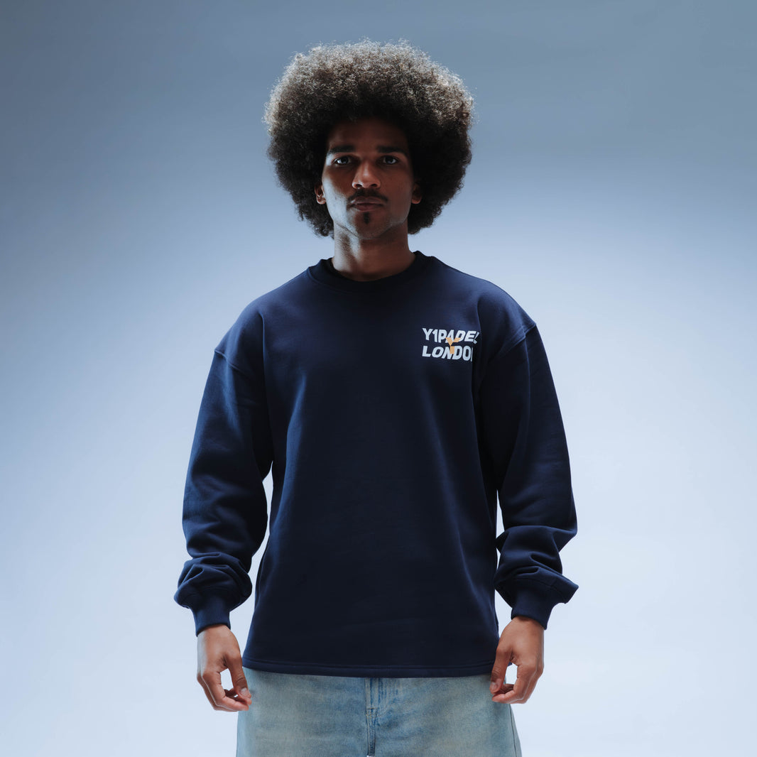 BF25 Y1 Padel London Boxy Sweater Unisex (Navy)