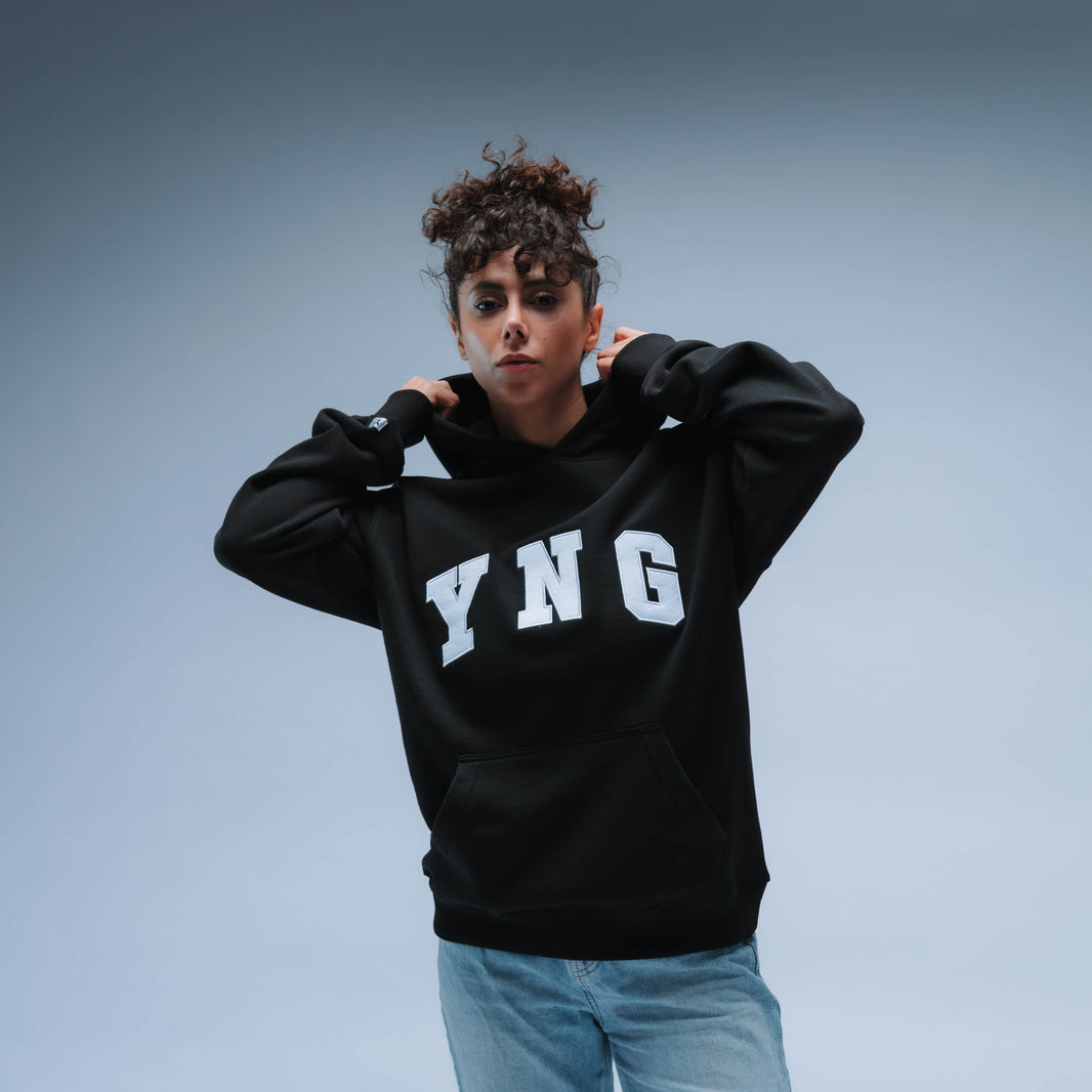 YNG Relaxed Fit Hoody Unisex (Black)