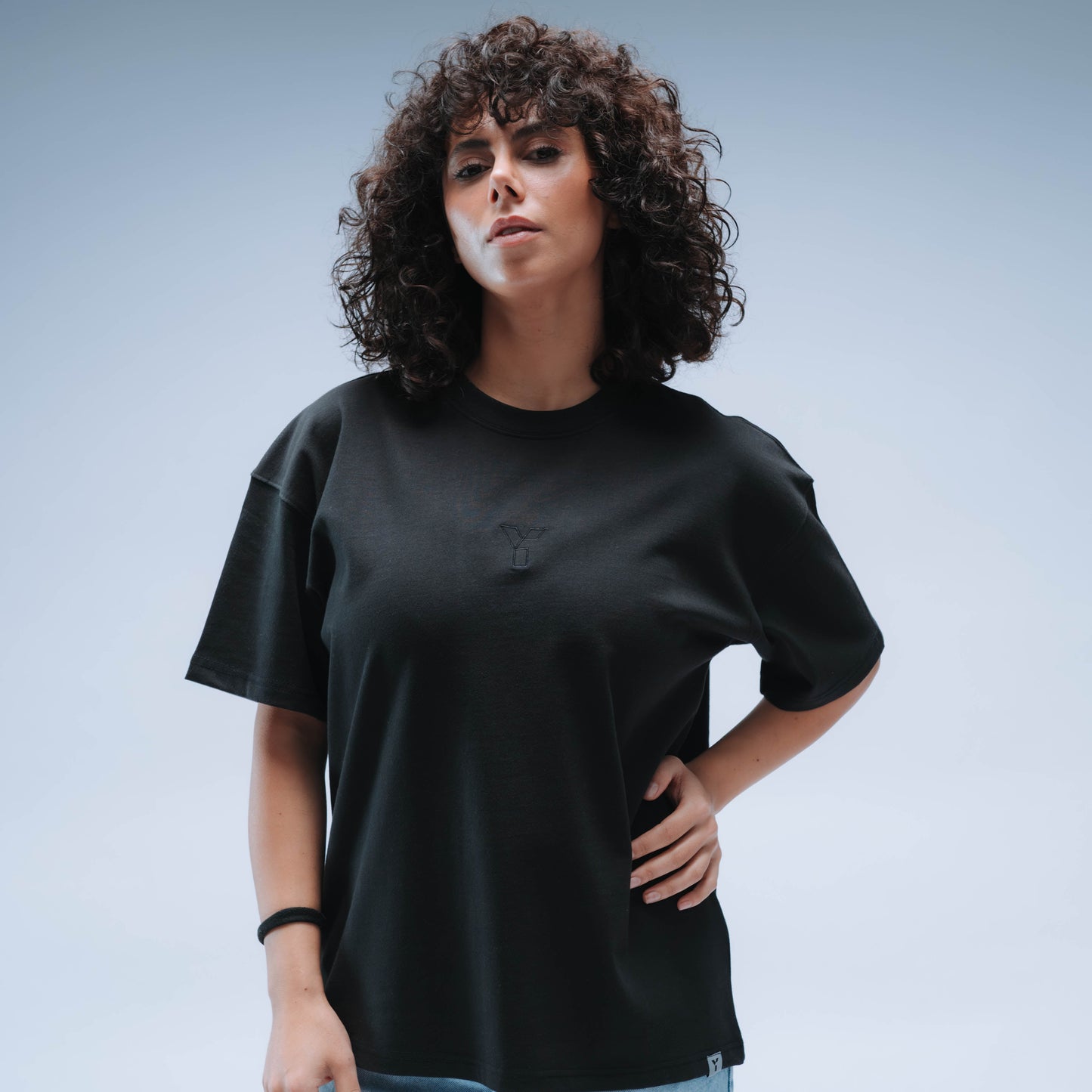 Invisible Y Boxy Tee Short Sleeve Unisex (Black)