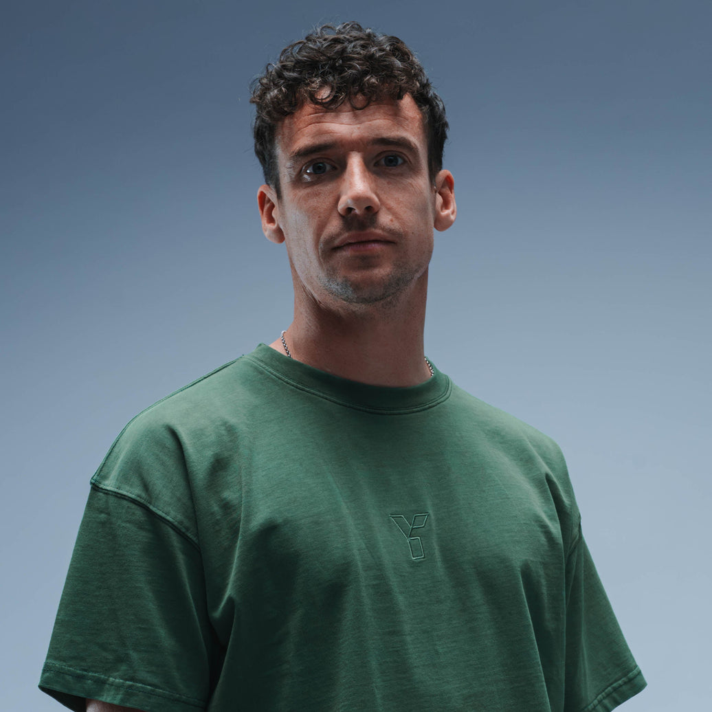 Invisible Y Boxy Tee Short Sleeve Unisex (Washed Green)