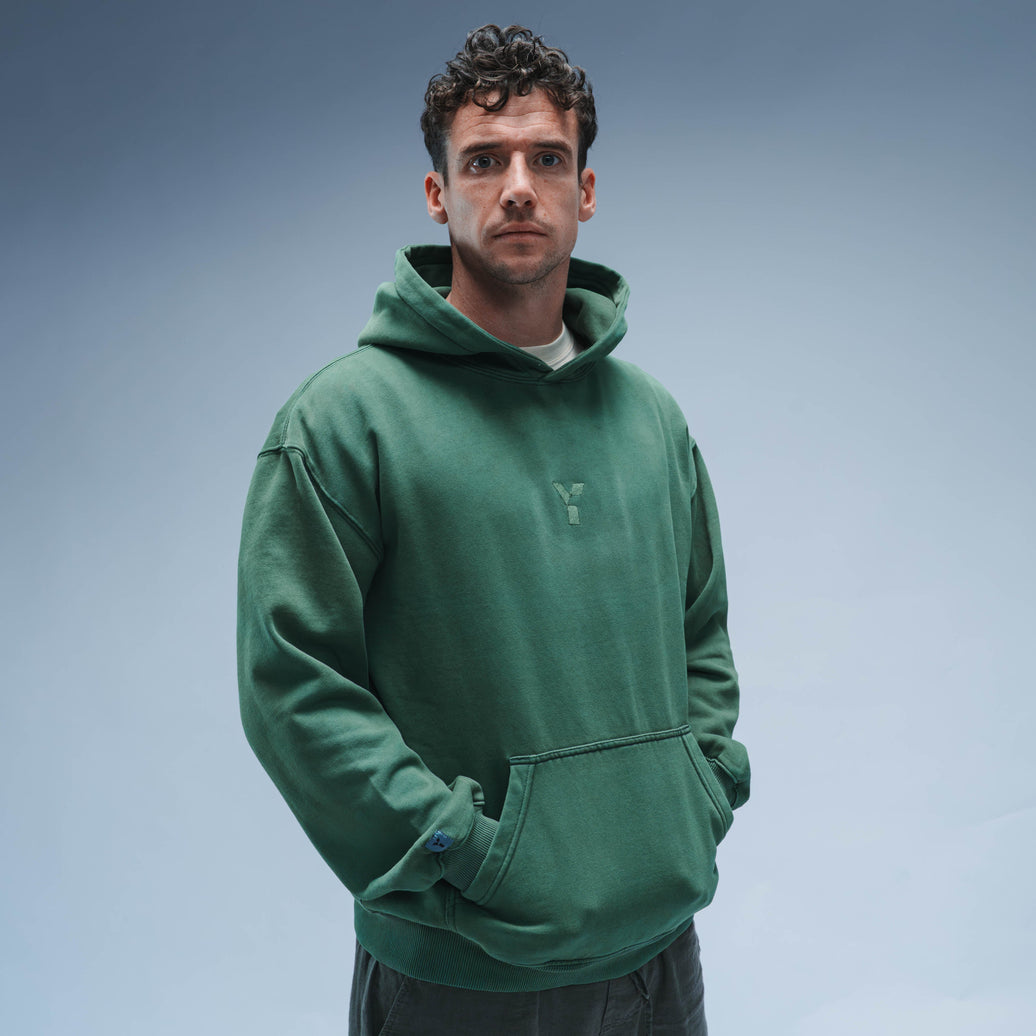 Invisible Y Relaxed Fit Hoody Unisex (Washed Forest Green)