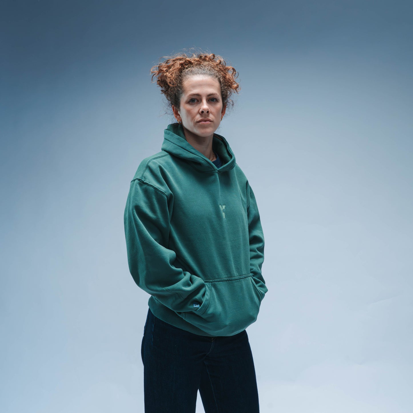 Invisible Y Relaxed Fit Hoody Unisex (Washed Forest Green)