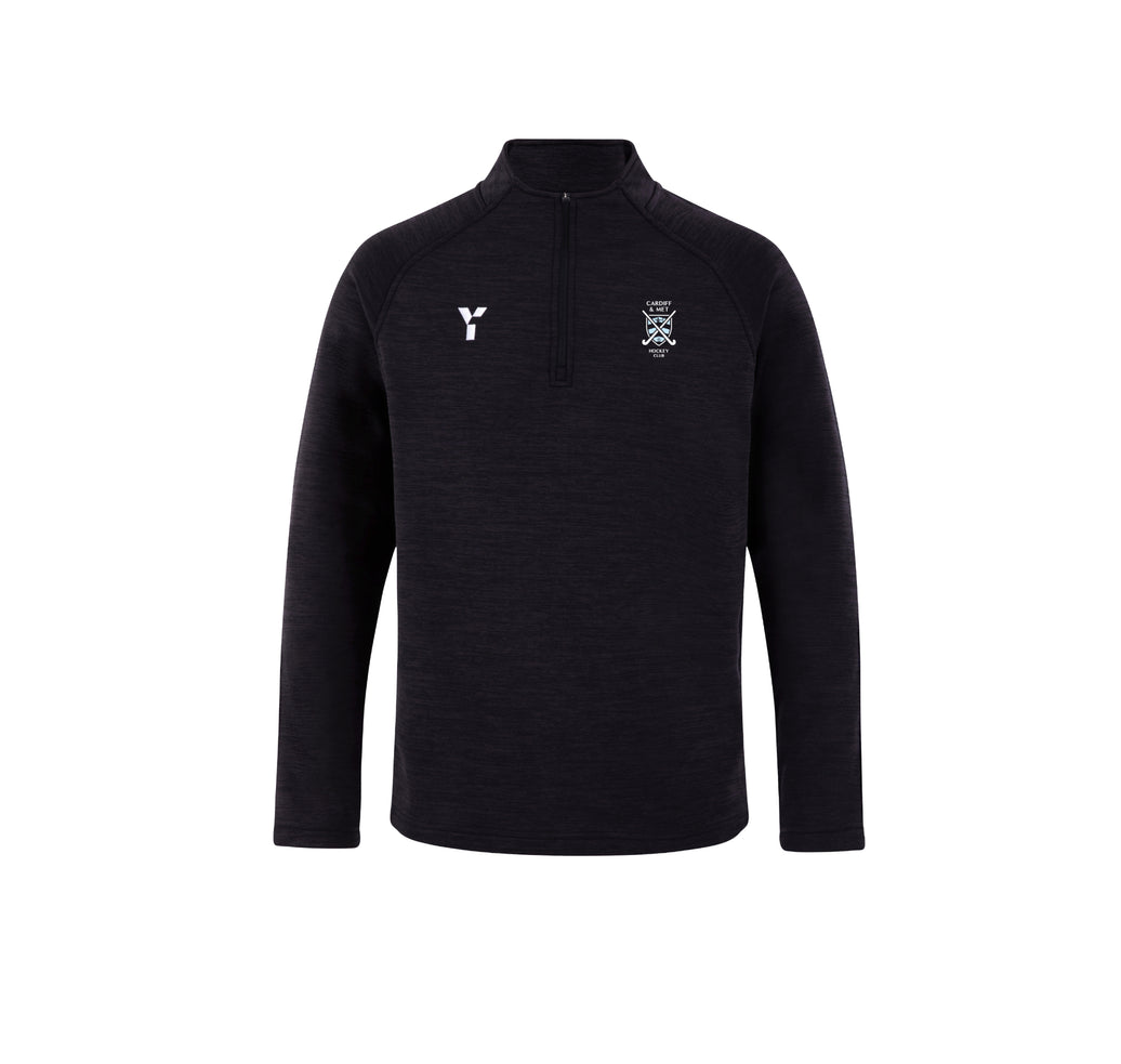 Cardiff and Met HC - Fugi Quarter Zip Unisex Black Melange