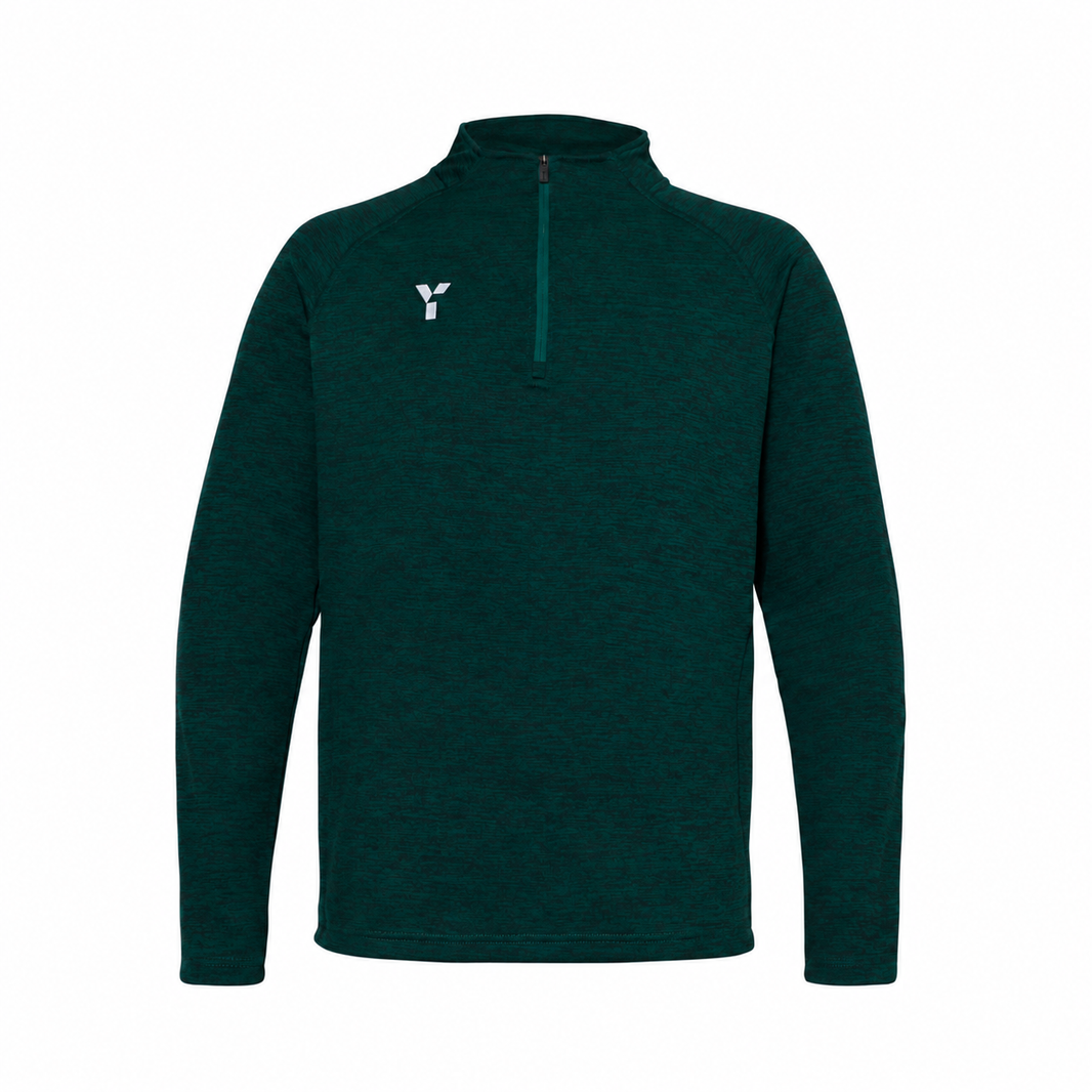 Fugi Quarter Zip Unisex Green Melange