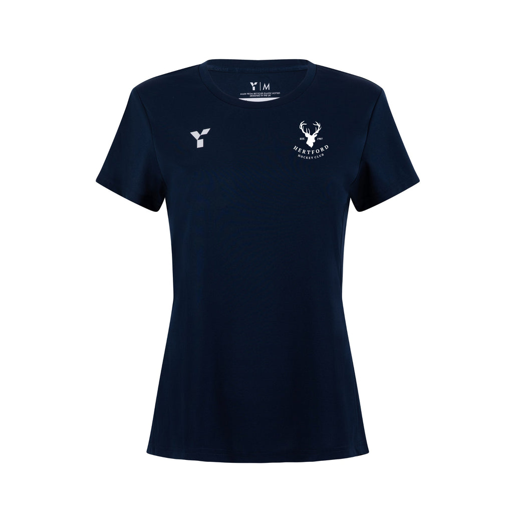 Hertford HC - Short Sleeve Training Top Women's Navy club teamwear by Y1