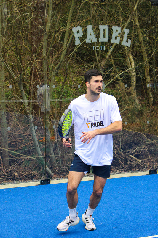 Court Print Padel Tee - White