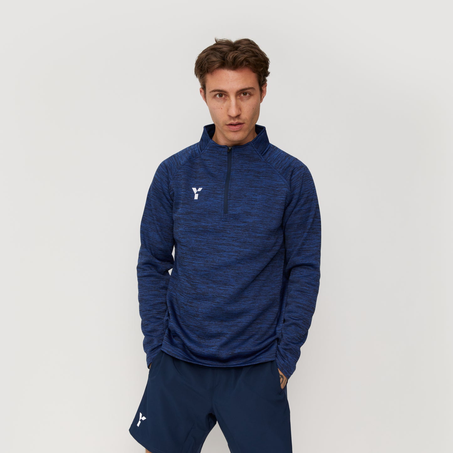 University of Plymouth HC - Fugi Quarter Zip Unisex Navy Melange