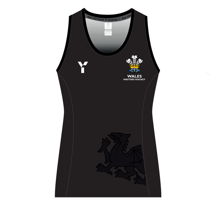 Wales Masters - Ladies Playing Tank (Racer Back) Black