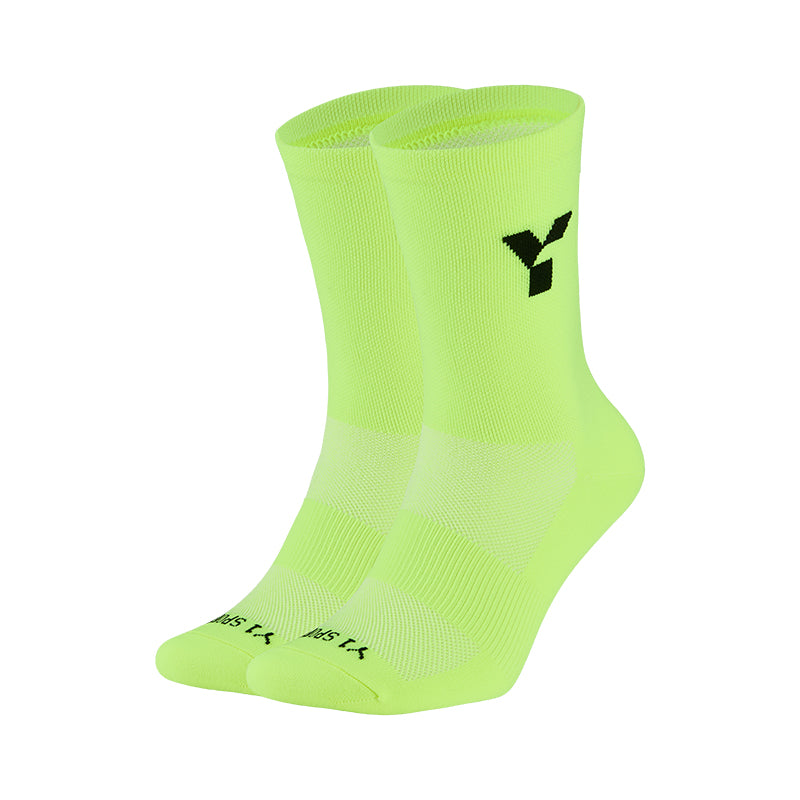 Fluo Yellow Crew Running Socks by Y1