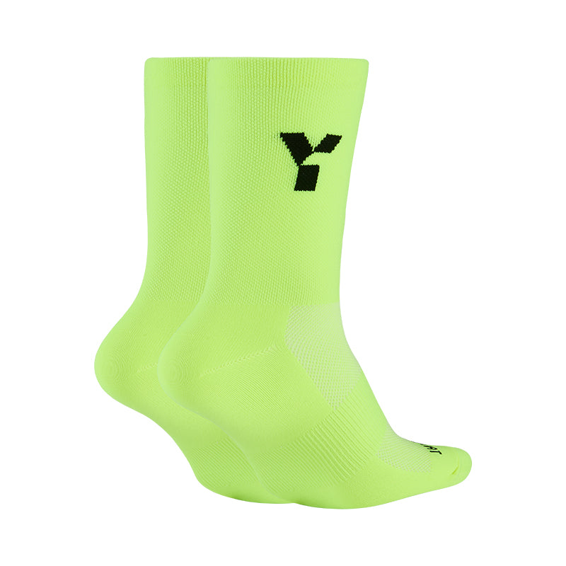 Fluo Yellow Crew Running Socks