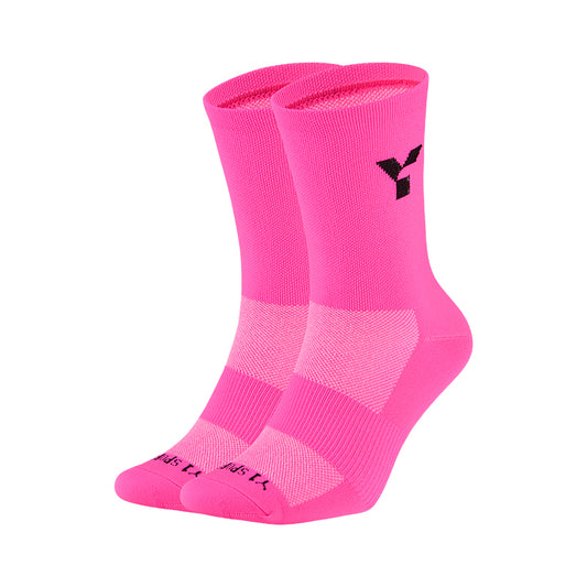 Fluo Pink Crew Running Socks