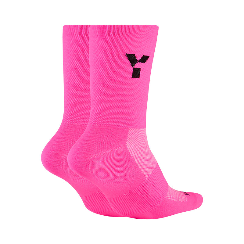 Fluo Pink Crew Running Socks by Y1 - view 3