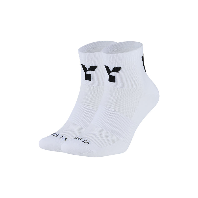 White Half Crew Running Socks - LTD by Y1