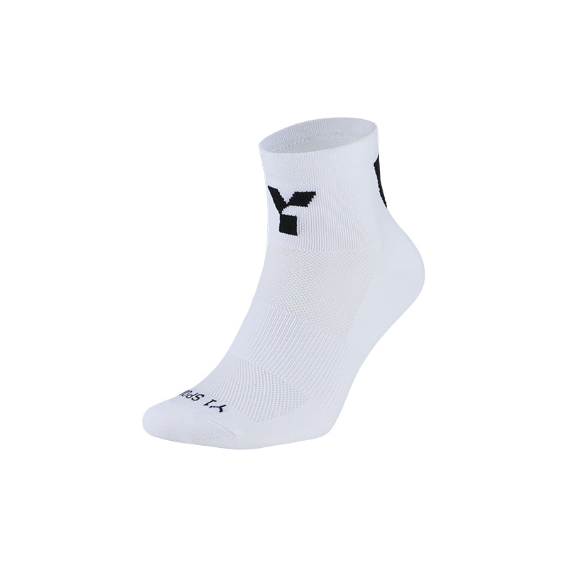 White Half Crew Running Socks - LTD by Y1 - view 2
