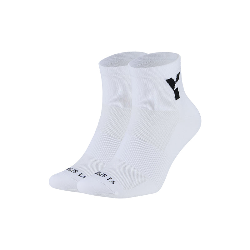 White Half Crew Running Socks