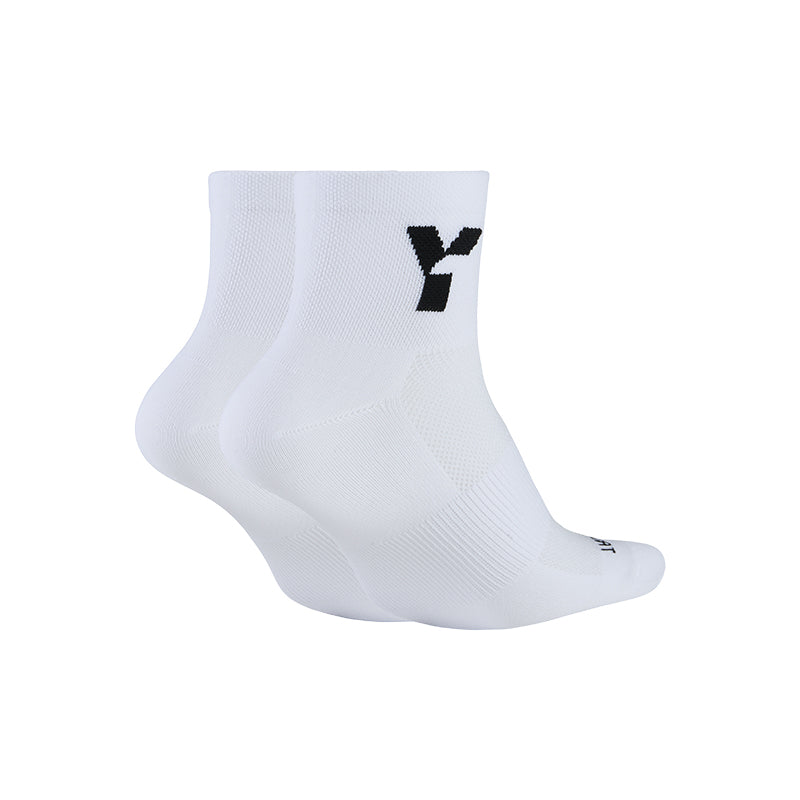 White Half Crew Running Socks