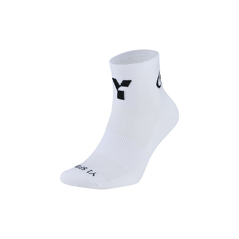 White Half Crew Running Socks - Global by Y1 - view 2