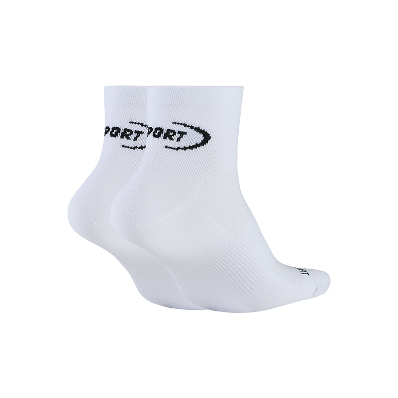 White Half Crew Running Socks - Global