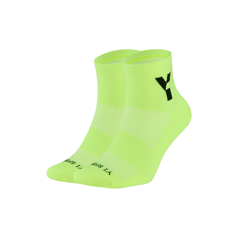 Fluo Yellow Half Crew Running Socks
