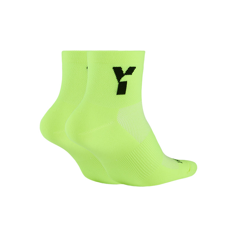 Fluo Yellow Half Crew Running Socks