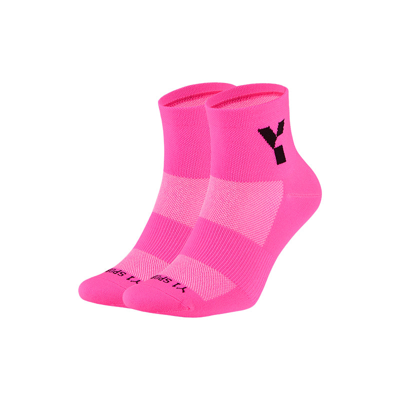 Fluo Pink Half Crew Running Socks