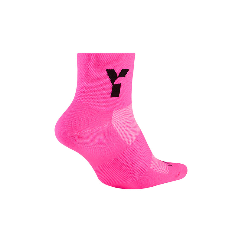 Fluo Pink Half Crew Running Socks