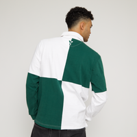 Checkered Retro Cotton Rugby Shirt (Green/White)