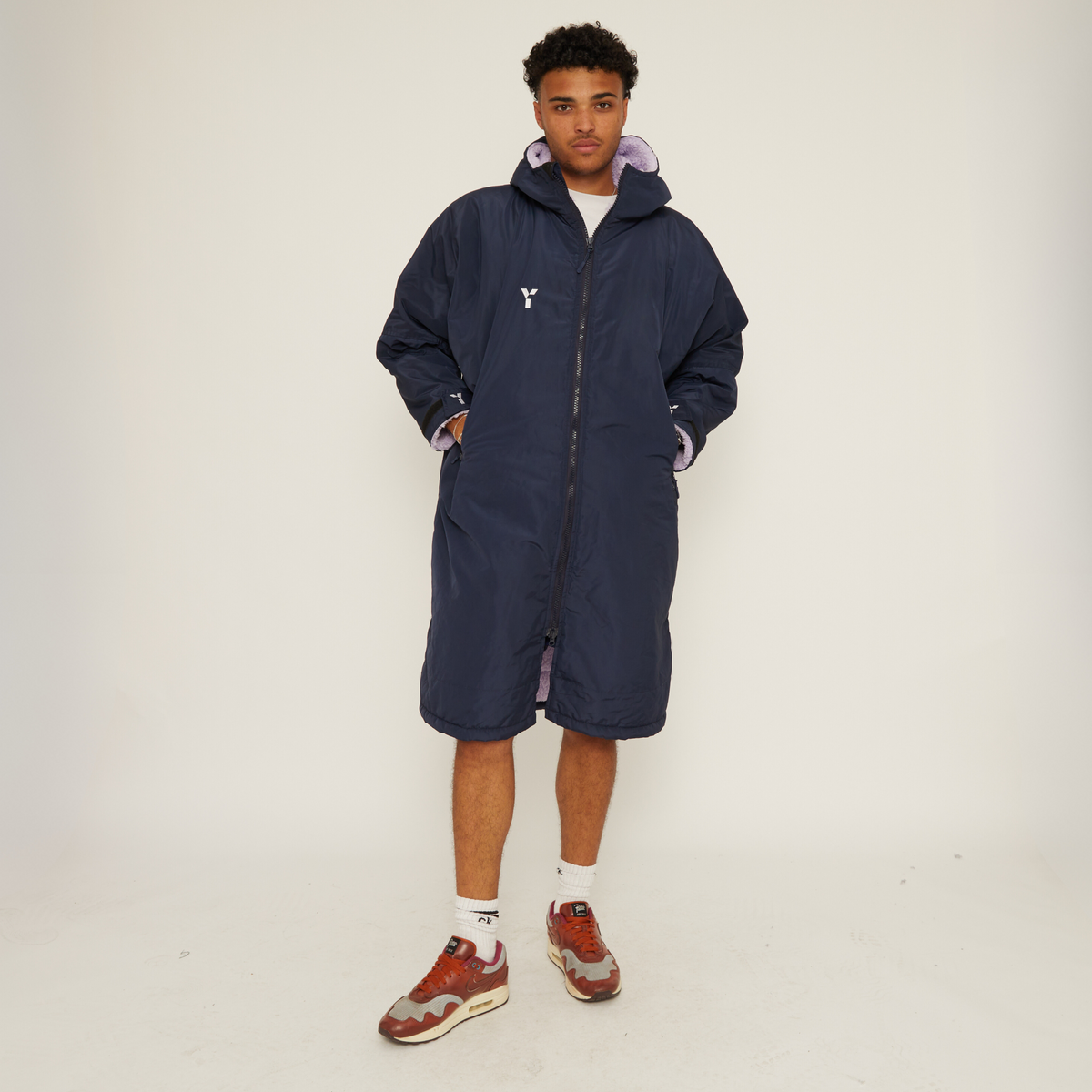 Fleece Lined Changing Robe (Navy/Purple) by Y1 - view 3
