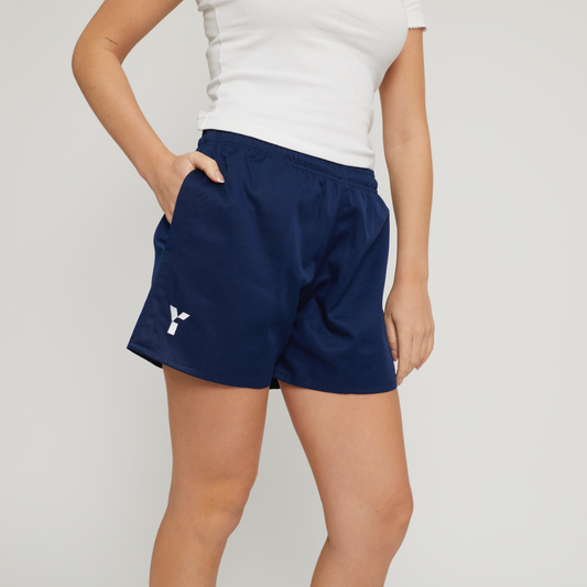 Retro Cotton Rugby Shorts (Navy)