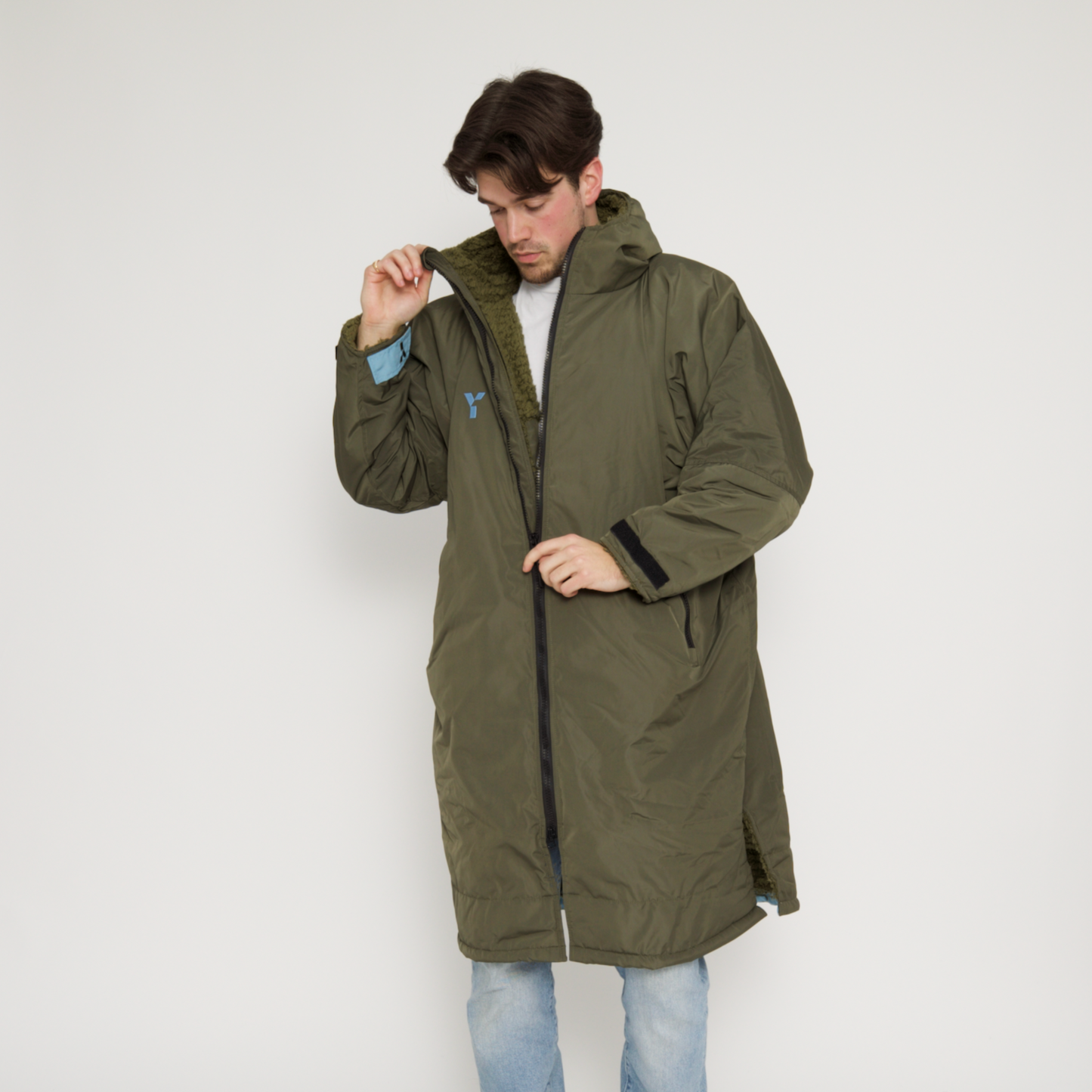 Fleece Lined Changing Robe (Army Green)