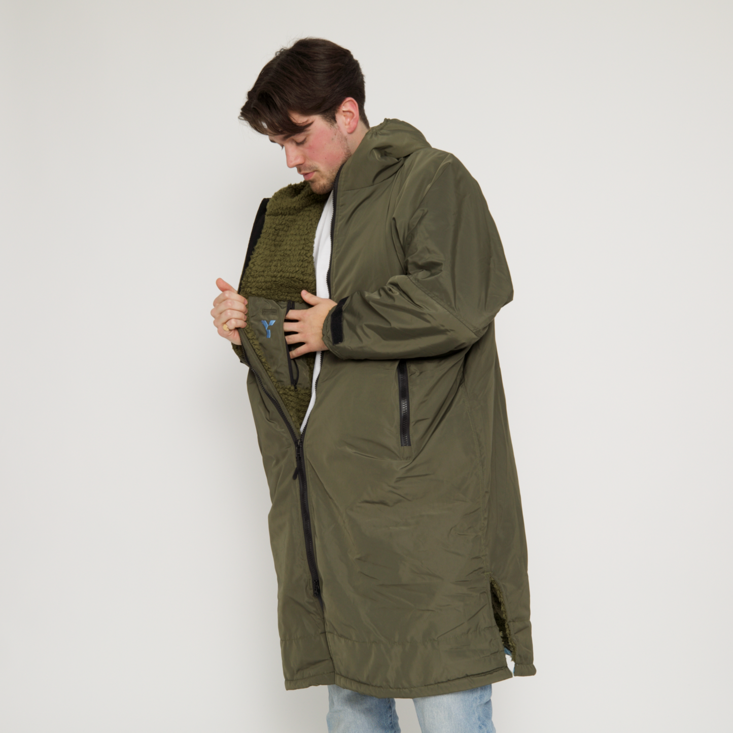 Fleece Lined Changing Robe (Army Green)