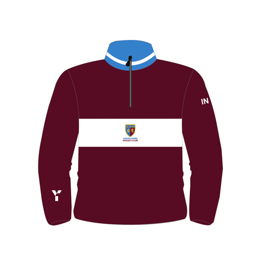 Addiscombe HC - Retro Quarter Zip - Maroon