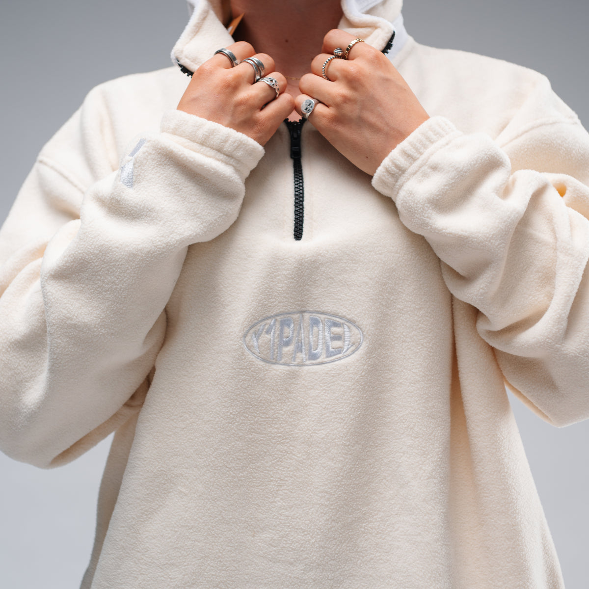 Y1 Padel Pill Retro Fleece Stonewash White