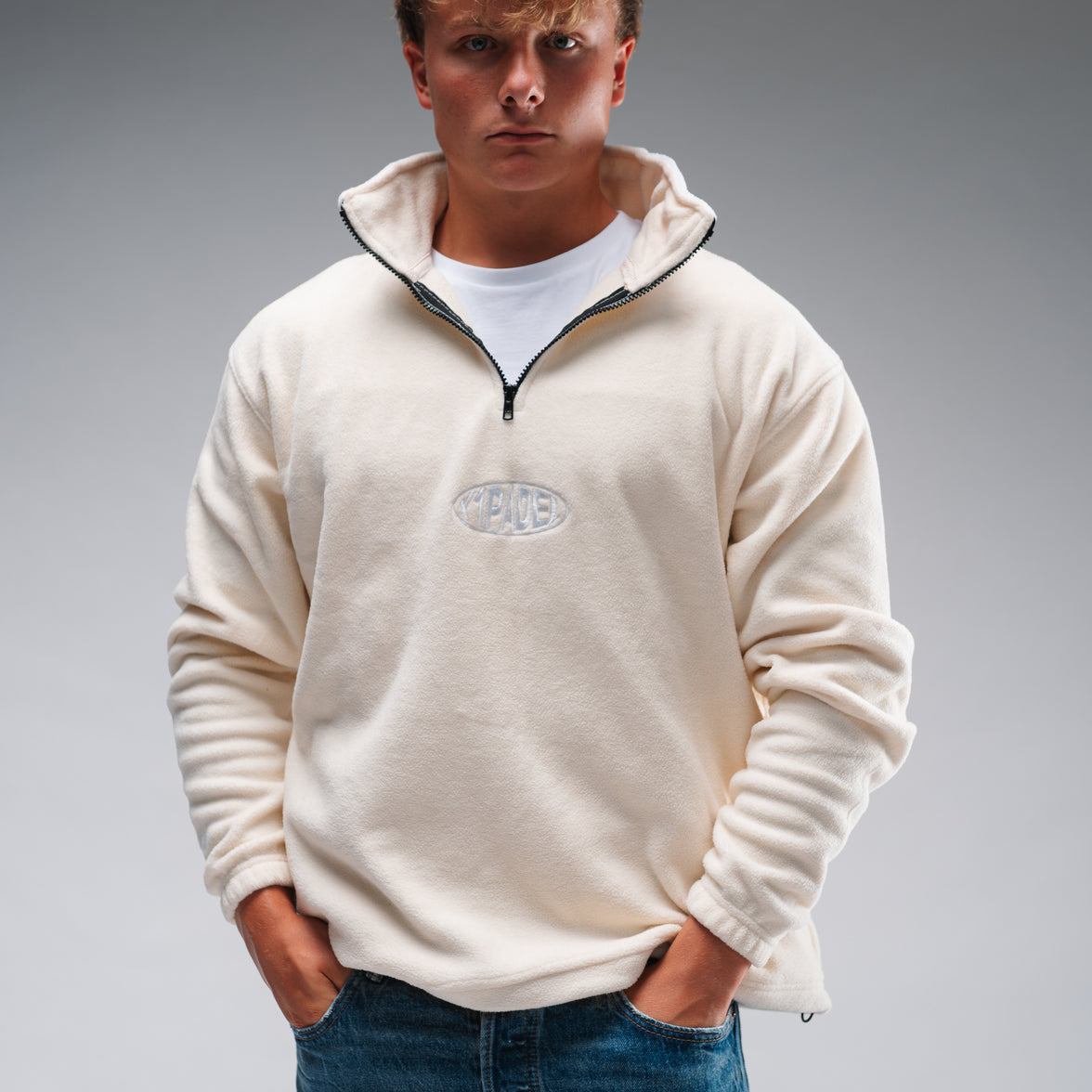 Y1 Padel Pill Retro Fleece Stonewash White