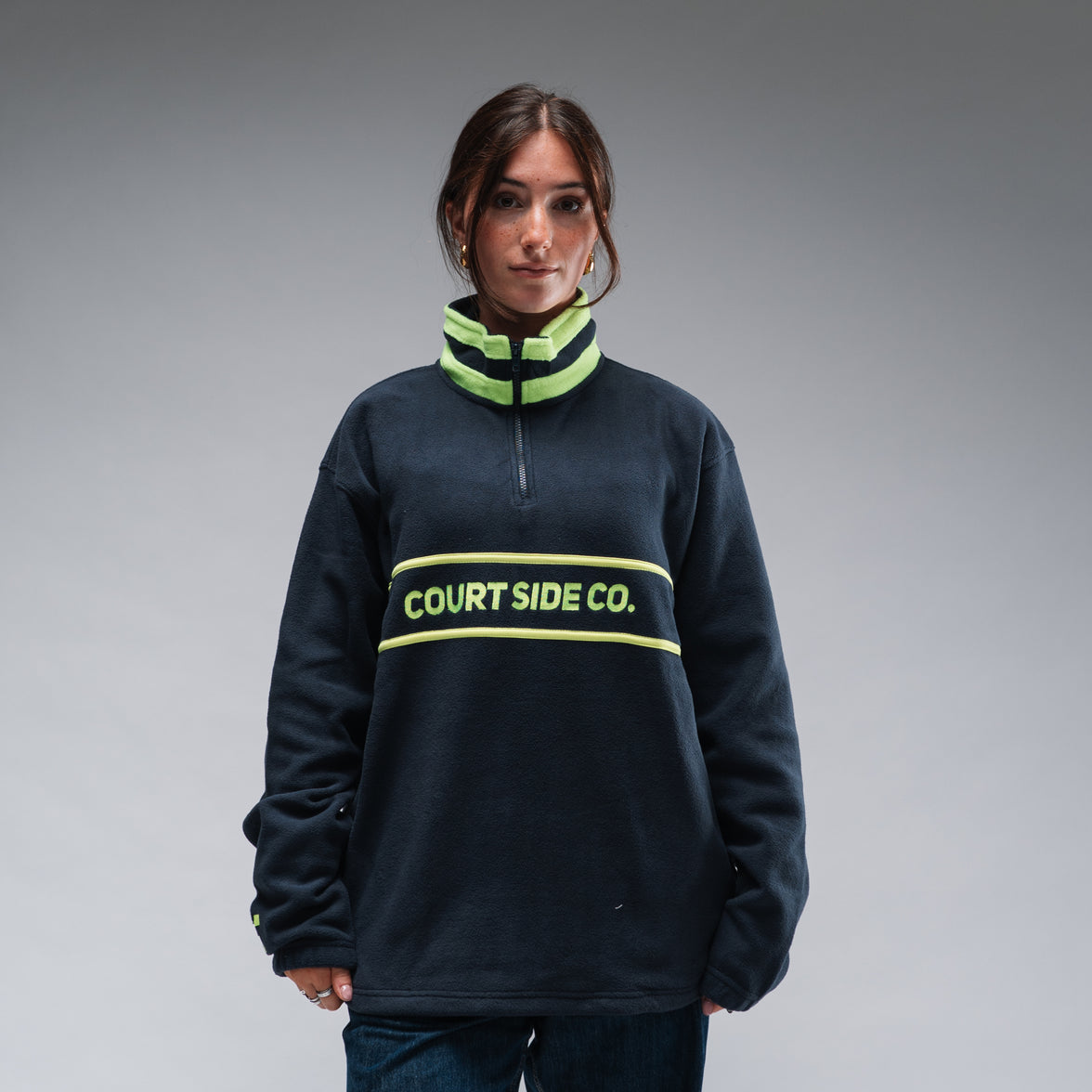 Courtside Co Fleece Stonewash Navy