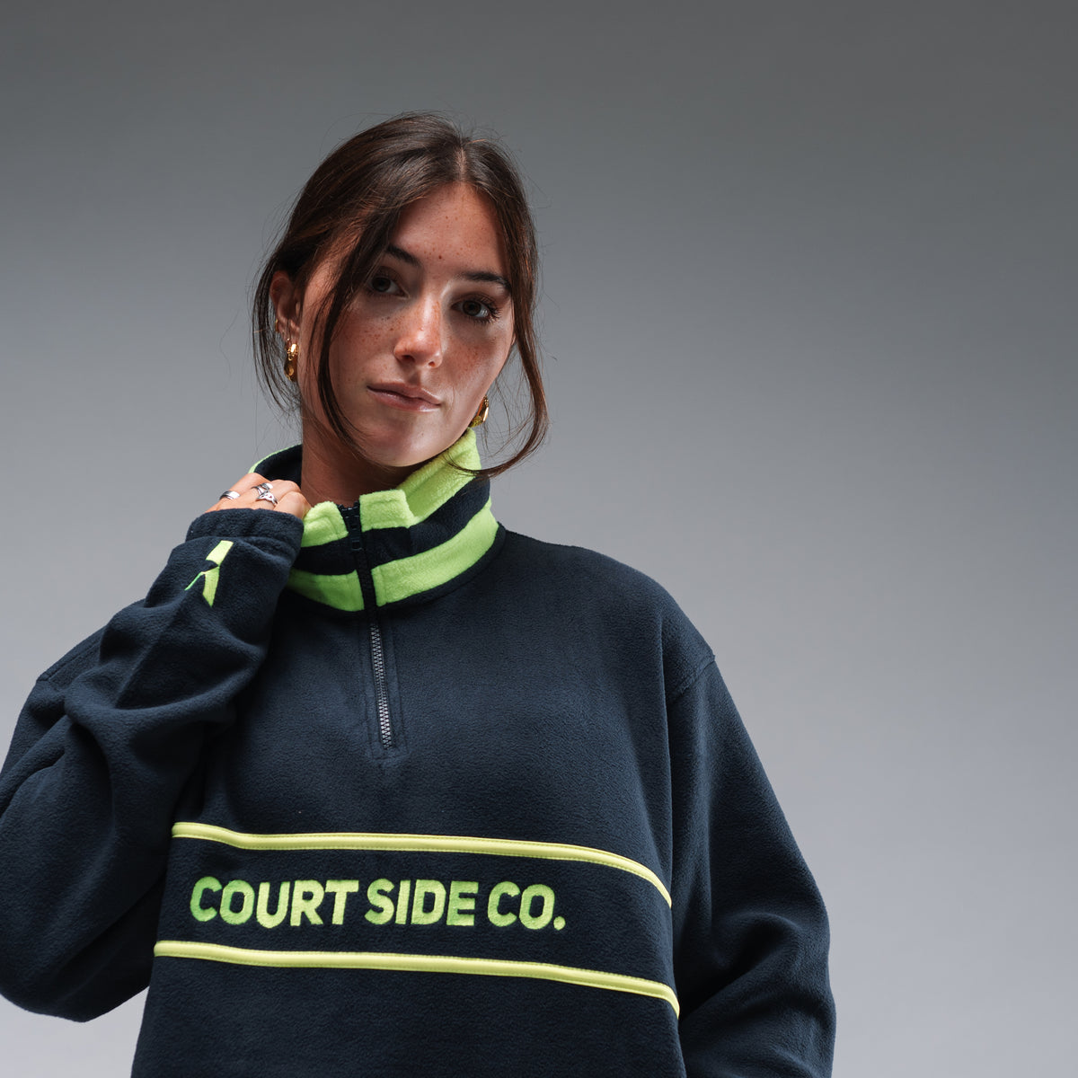 Courtside Co Fleece Stonewash Navy