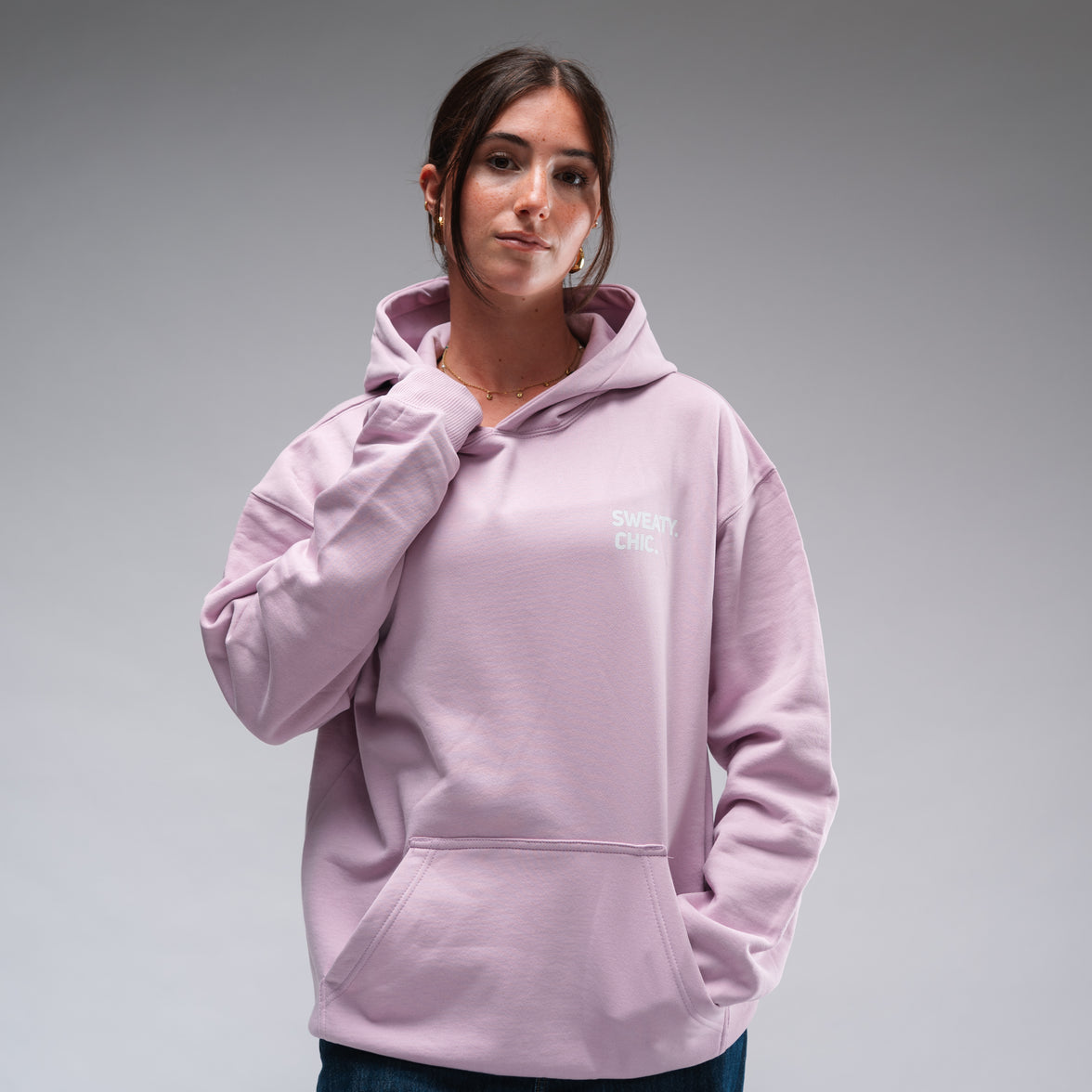 Oversized Sweaty Chic Hood Pink
