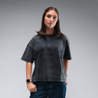 Women's Oversized Stonewash Black Logo Tee
