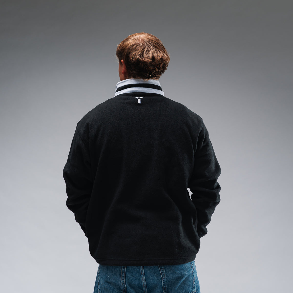 Oversized Black Logo Retro Zip