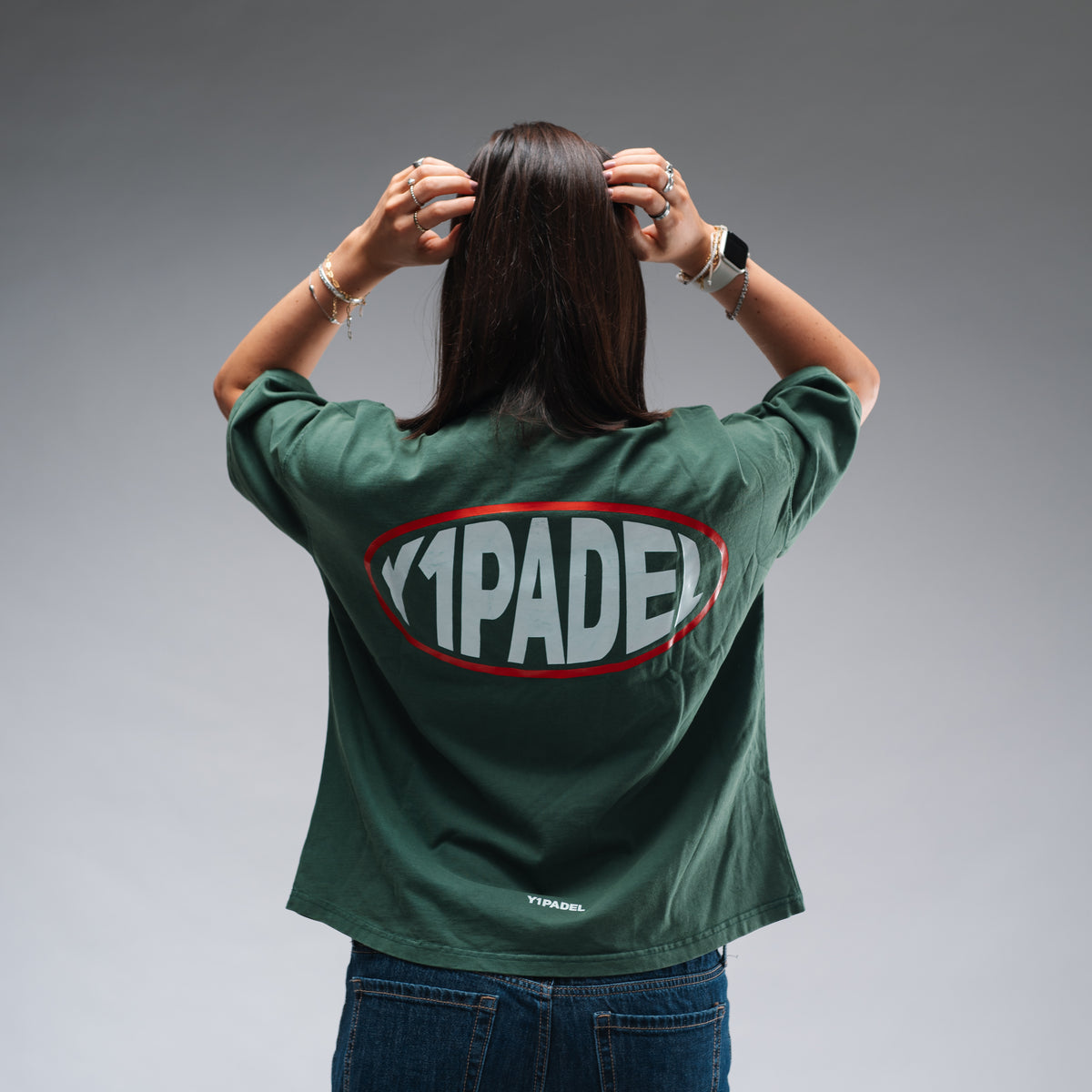Women's Oversized Y1 Padel Pill Tee Stonewash Green