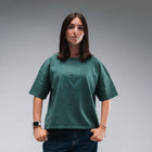 Women's Oversized Stonewash Green Logo Tee