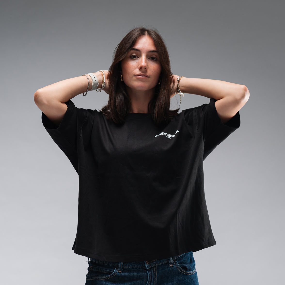 Women's Oversized Courtside Tee Black