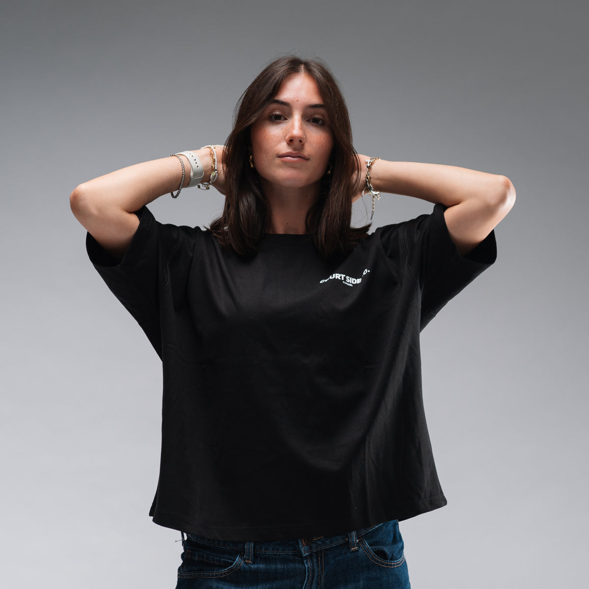 Women's Oversized Courtside Tee Black