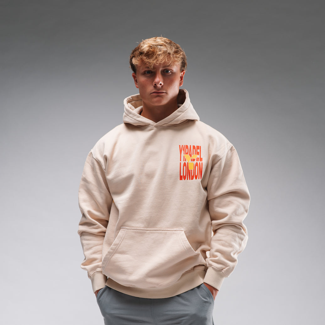 Oversized Padel London Hood Stonewash White