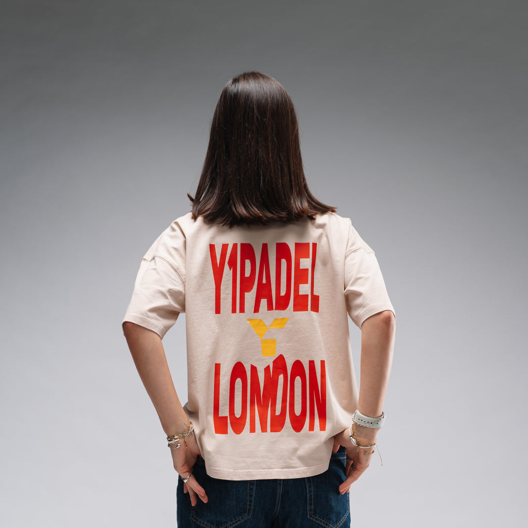 Women's Oversized Padel London Tee Stonewash White