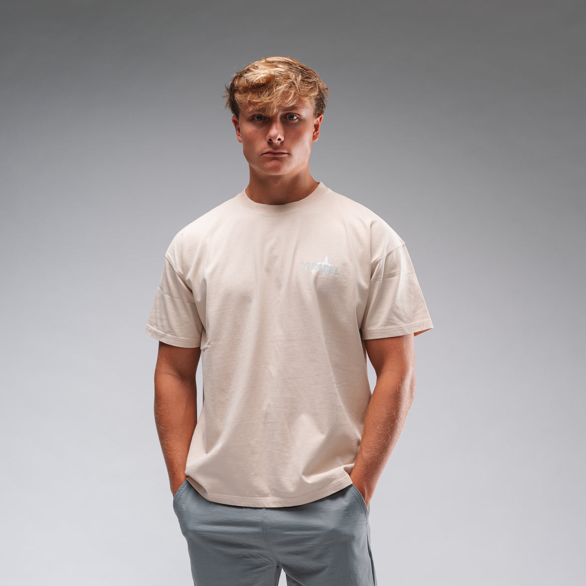 Men's Oversized Padel Mates Tee Stonewash White